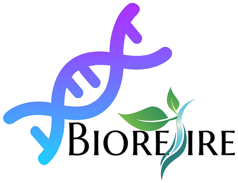 BioResire logo: DNA helix with leaves